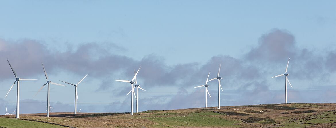 Wind turbines on open moorland